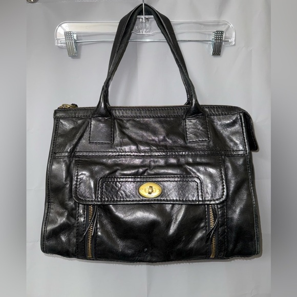 Fossil Black Leather Classic Shoulder Bag Purse - Picture 1 of 12